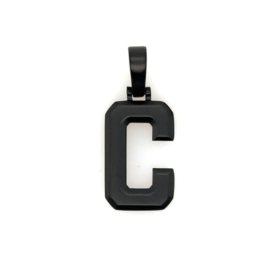 Varsity Initial Pendant (Matte Black)