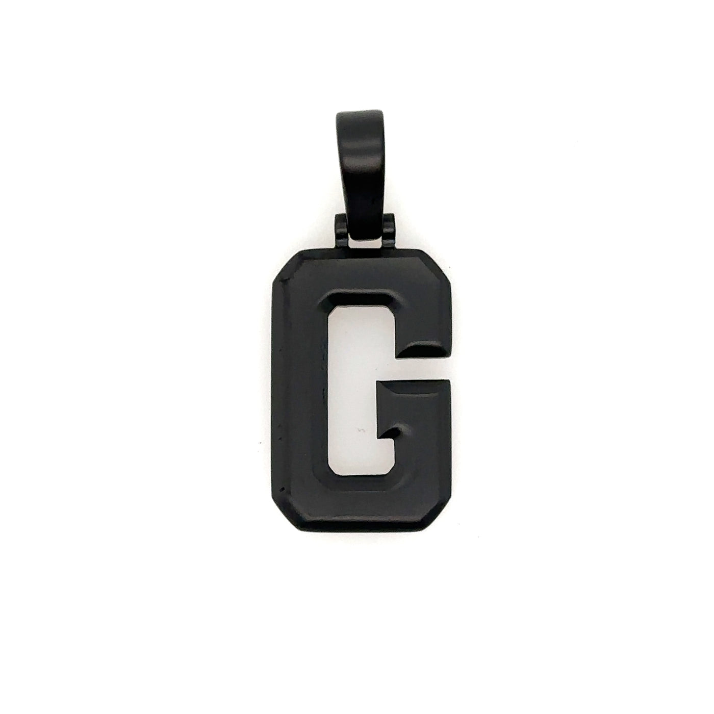 Varsity Initial Pendant (Matte Black)