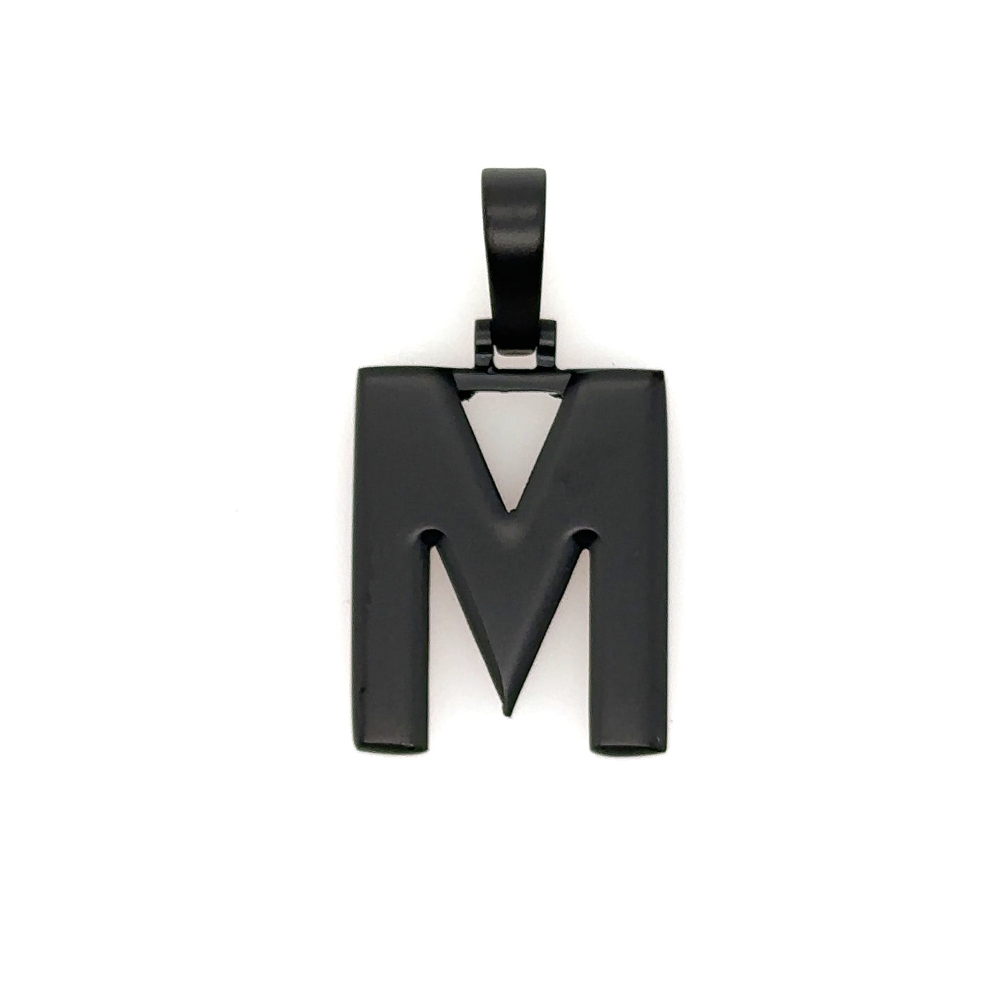 Varsity Initial Pendant (Matte Black)