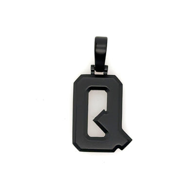 Varsity Initial Pendant (Matte Black)