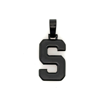 Varsity Initial Pendant (Matte Black)