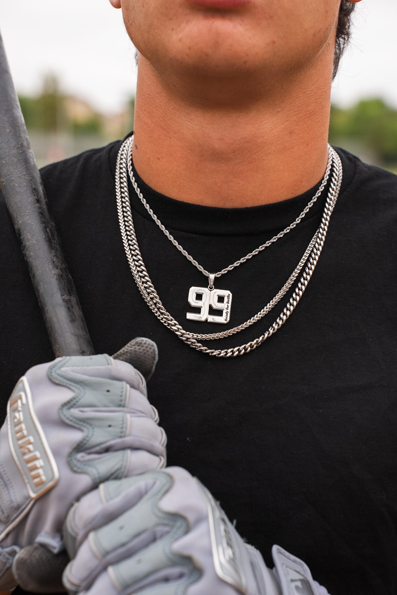 Signature Jersey Number Pendant in Silver