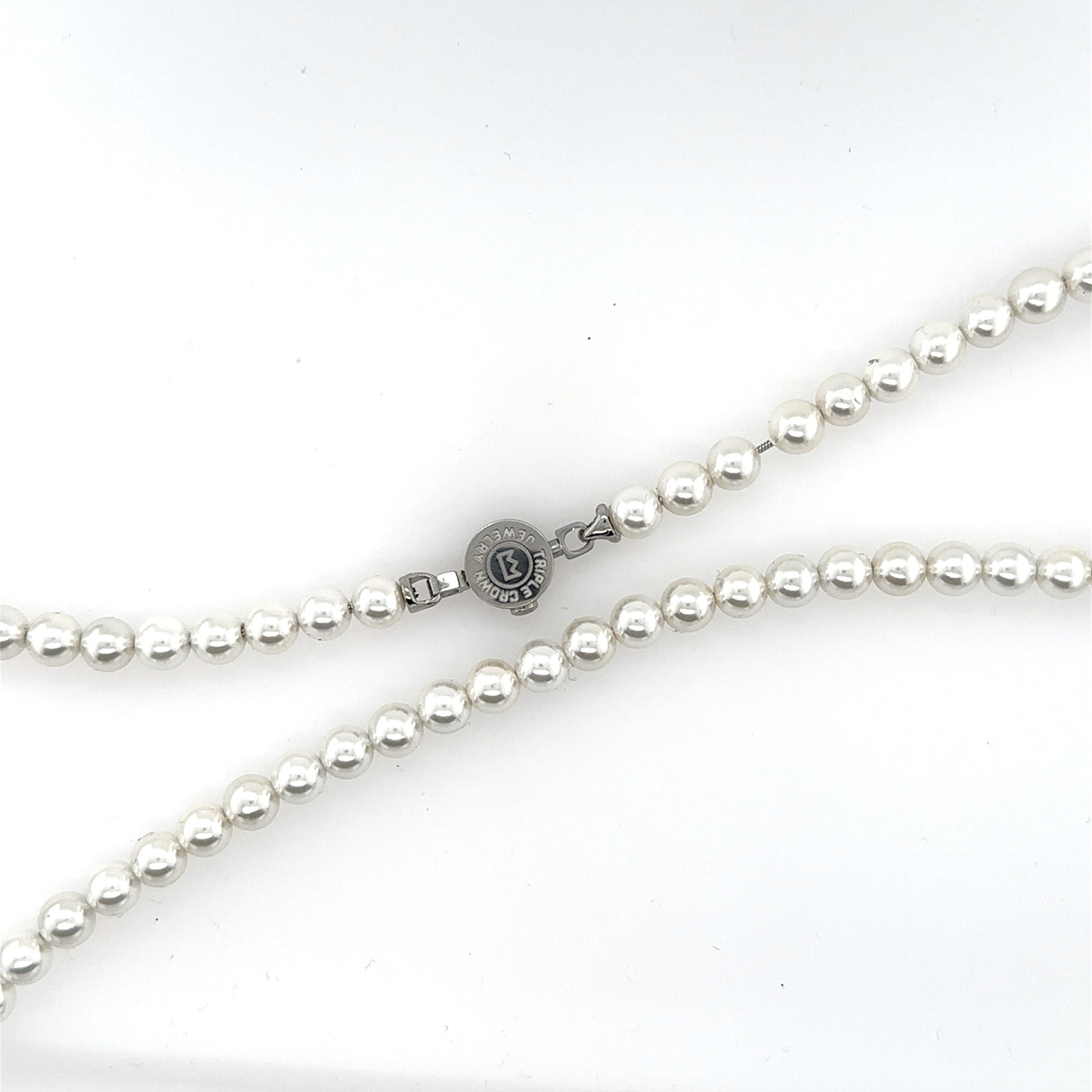 Pearl Beaded Necklace 6mm (Silver)