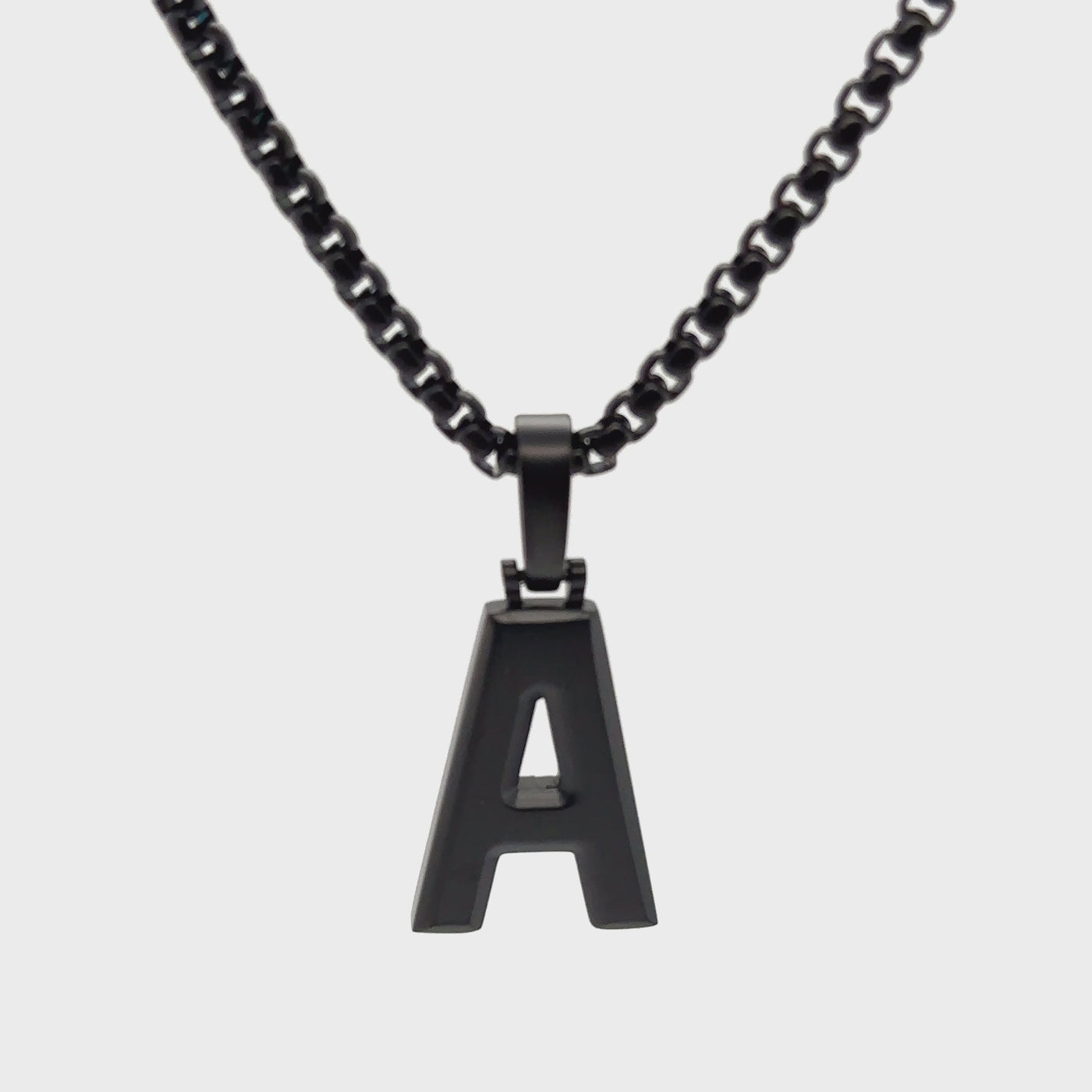 Varsity Initial Pendant (Matte Black)