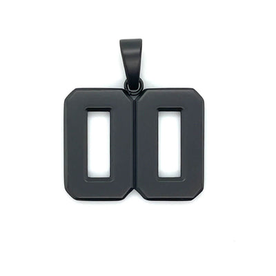 Signature Jersey Number Pendant in Matte Black