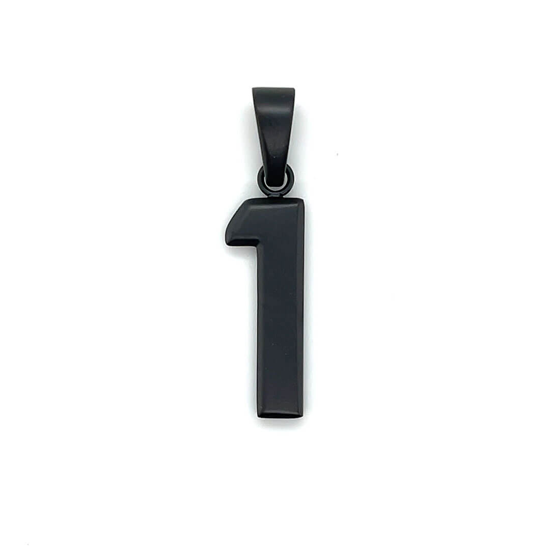 Signature Jersey Number Pendant in Matte Black