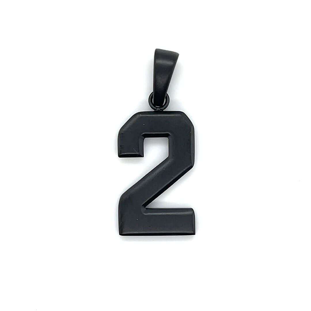 Signature Jersey Number Pendant in Matte Black