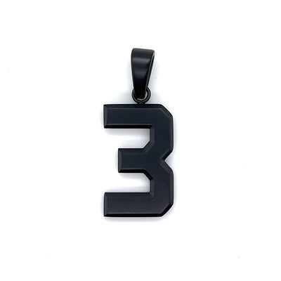 Signature Jersey Number Pendant in Matte Black