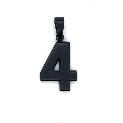 Signature Jersey Number Pendant in Matte Black