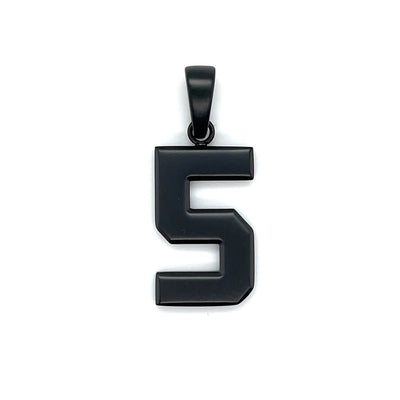 Signature Jersey Number Pendant in Matte Black