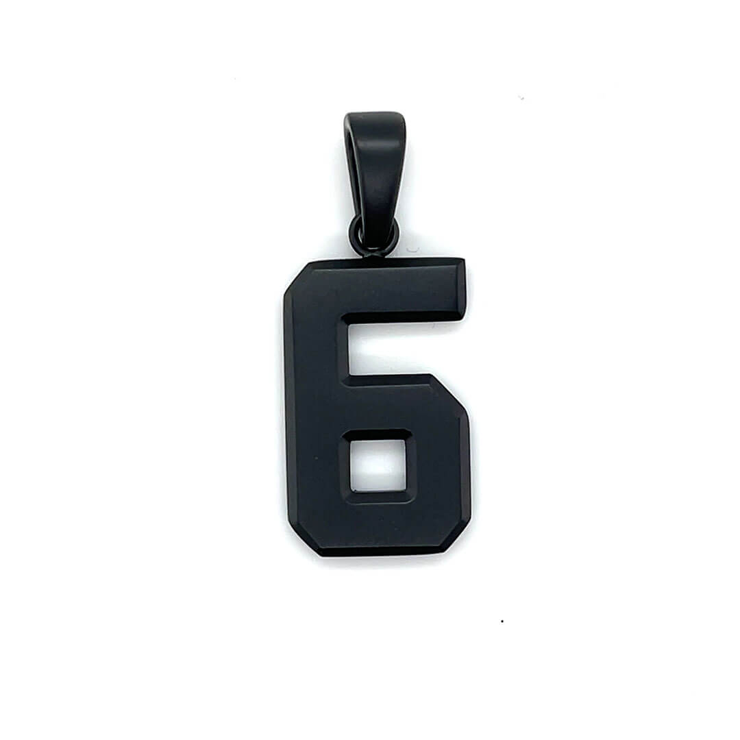 Signature Jersey Number Pendant in Matte Black