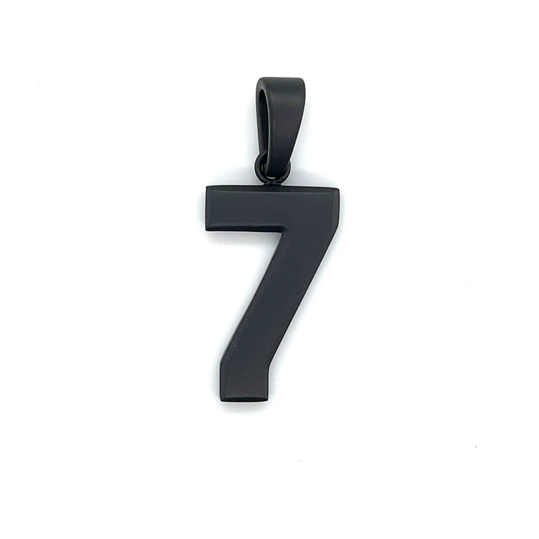 Signature Jersey Number Pendant in Matte Black