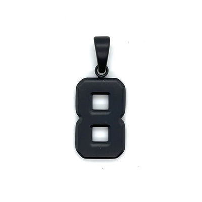 Signature Jersey Number Pendant in Matte Black