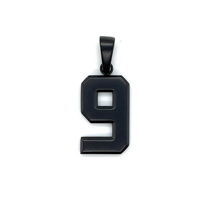 Signature Jersey Number Pendant in Matte Black