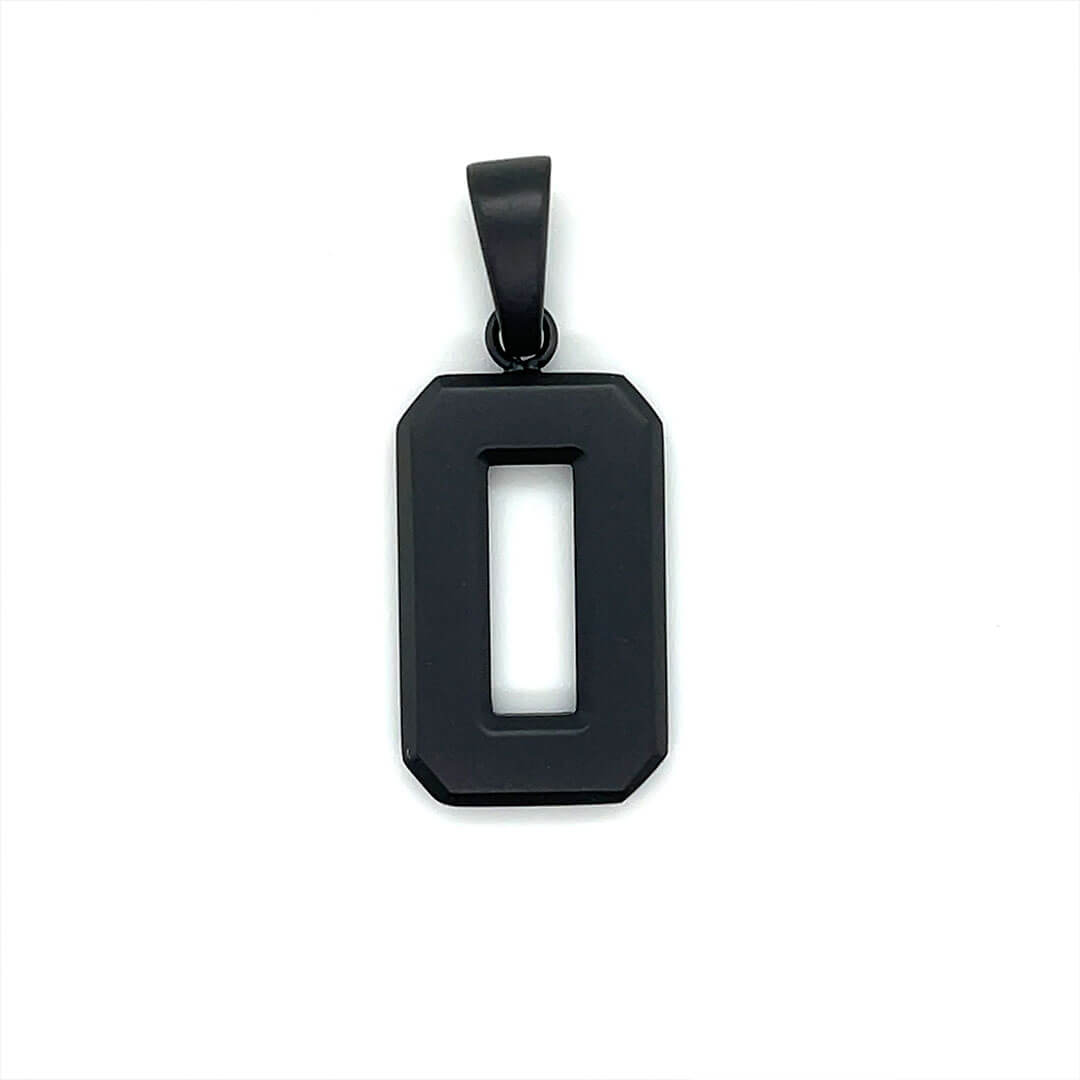 Signature Jersey Number Pendant in Matte Black