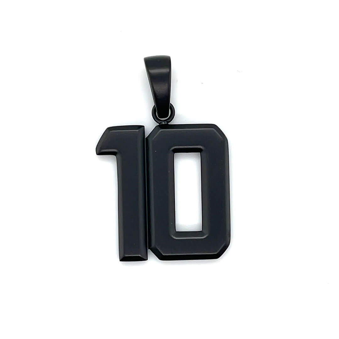 Signature Jersey Number Pendant in Matte Black