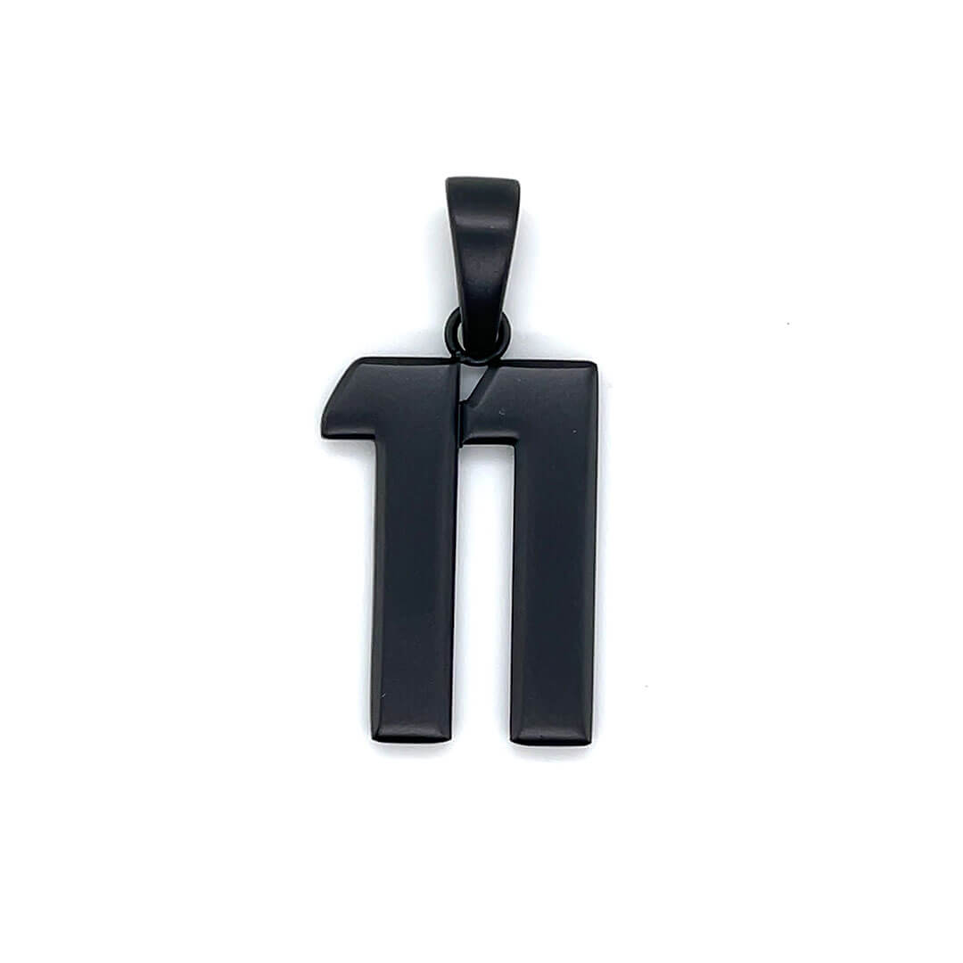 Signature Jersey Number Pendant in Matte Black