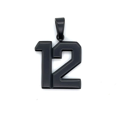 Signature Jersey Number Pendant in Matte Black