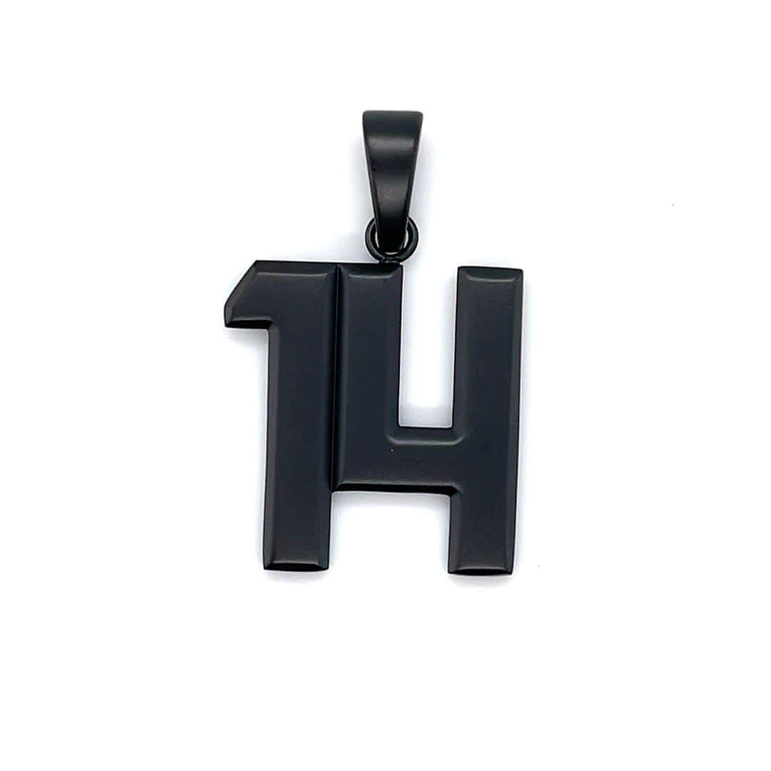 Signature Jersey Number Pendant in Matte Black