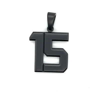 Signature Jersey Number Pendant in Matte Black