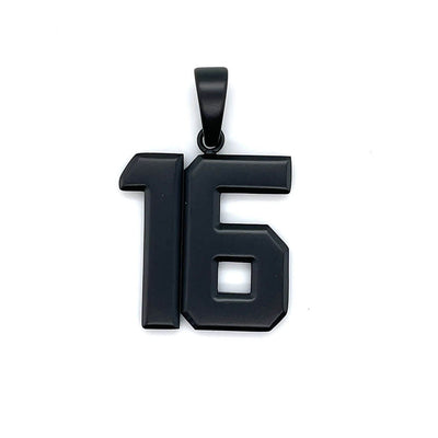 Signature Jersey Number Pendant in Matte Black