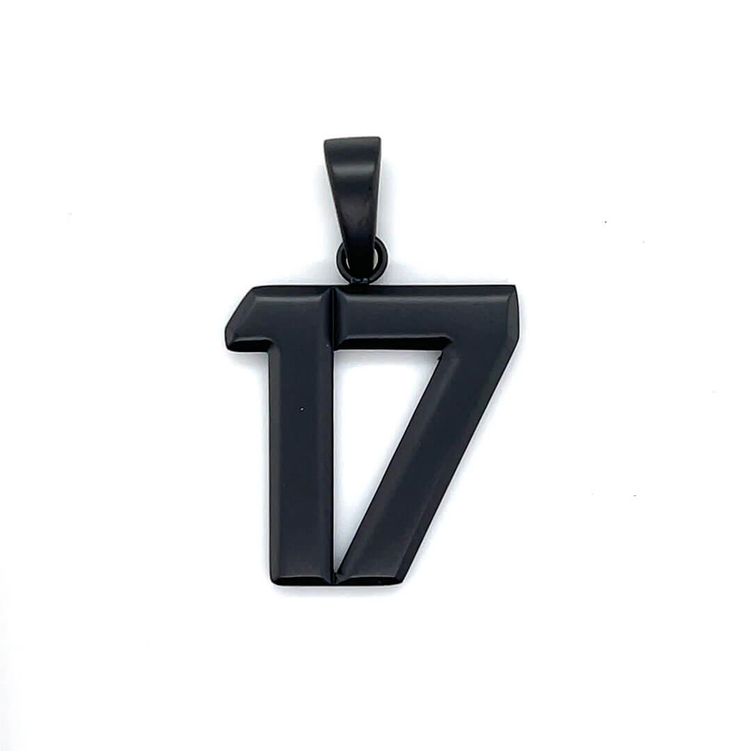 Signature Jersey Number Pendant in Matte Black