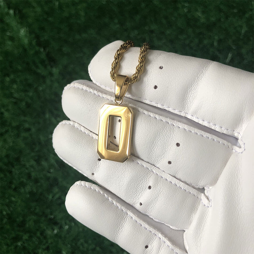 Signature Jersey Number Pendant 18K Plated Gold