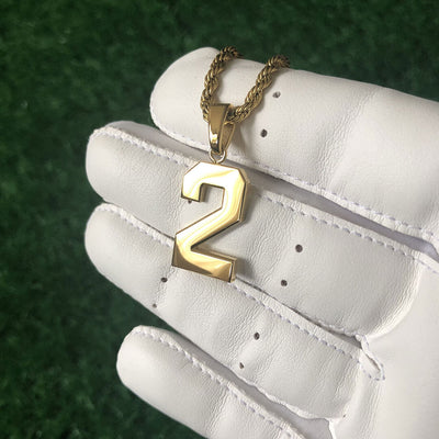 Signature Jersey Number Pendant 18K Plated Gold