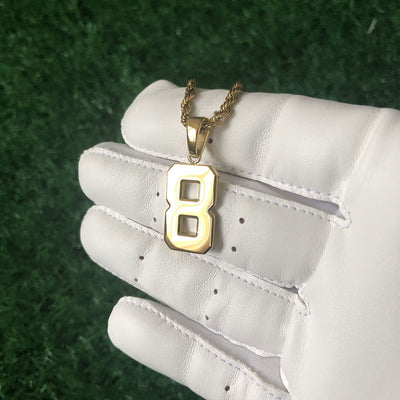 Signature Jersey Number Pendant 18K Plated Gold