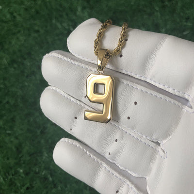 Signature Jersey Number Pendant 18K Plated Gold