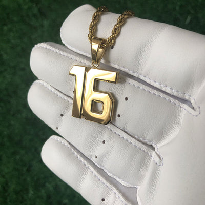 Signature Jersey Number Pendant 18K Plated Gold