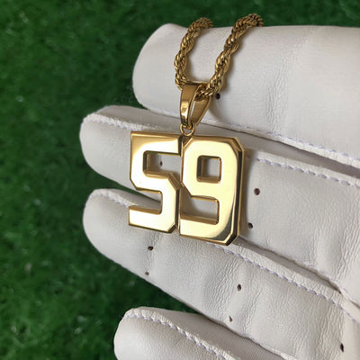 Signature Jersey Number Pendant 18K Plated Gold