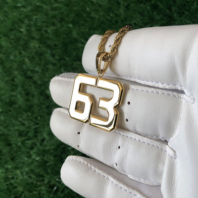 Signature Jersey Number Pendant 18K Plated Gold