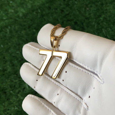 Signature Jersey Number Pendant 18K Plated Gold