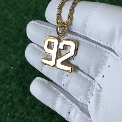 Signature Jersey Number Pendant 18K Plated Gold