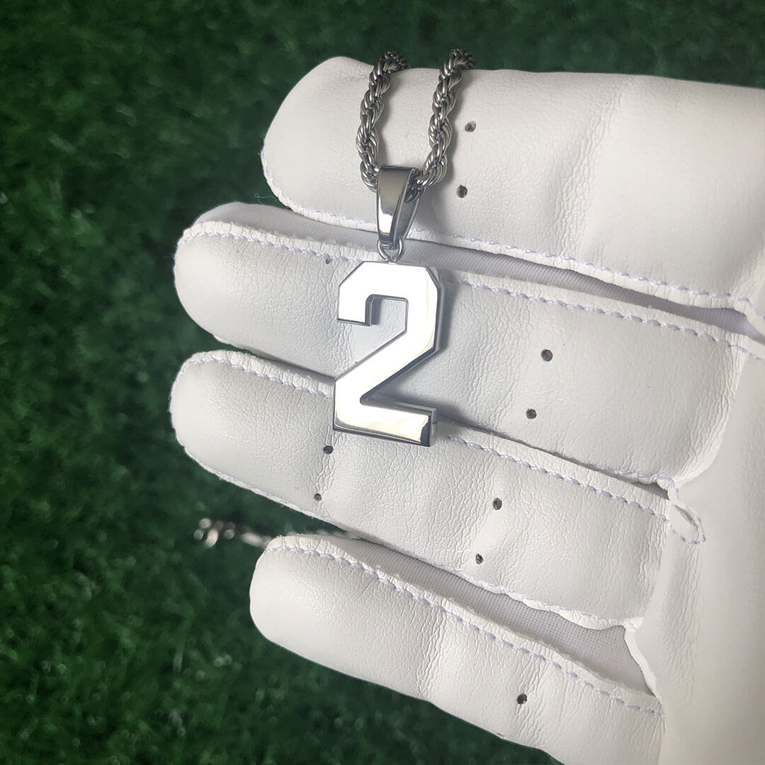 Signature Jersey Number Pendant in Silver