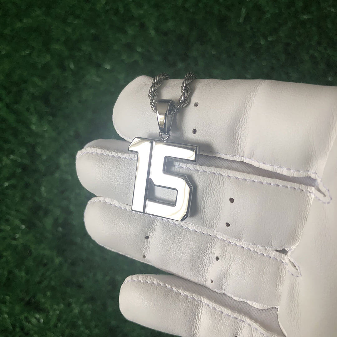 Signature Jersey Number Pendant in Silver