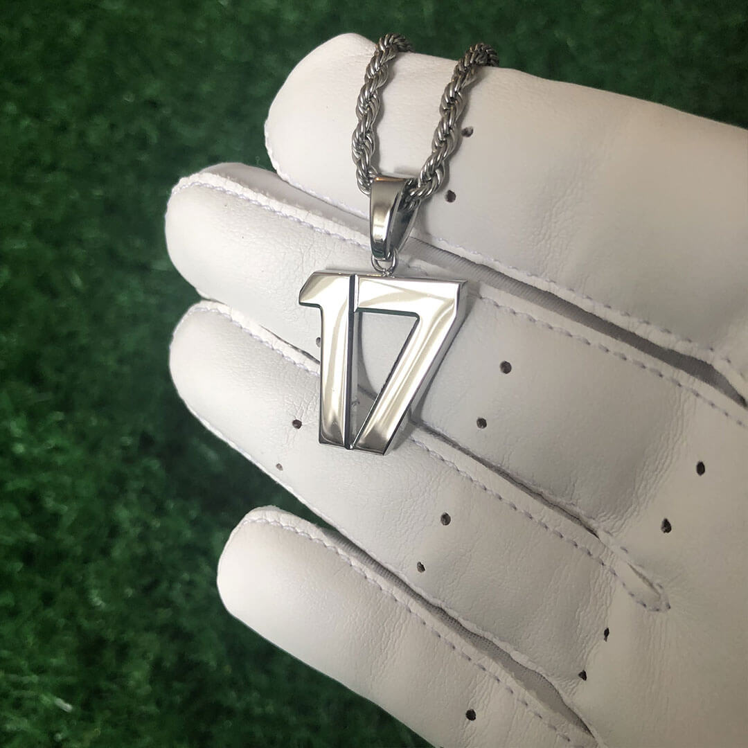 Signature Jersey Number Pendant in Silver