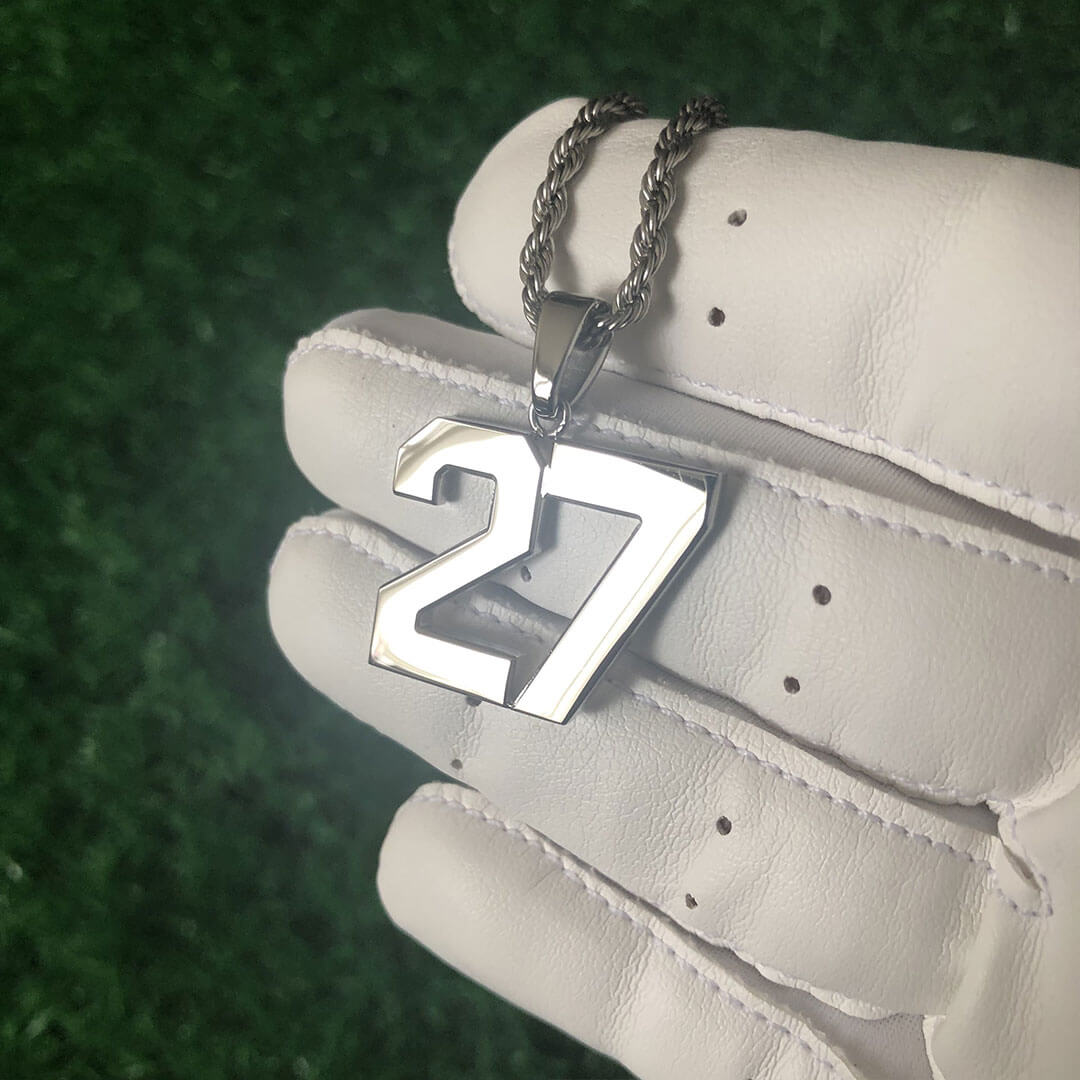 Signature Jersey Number Pendant in Silver