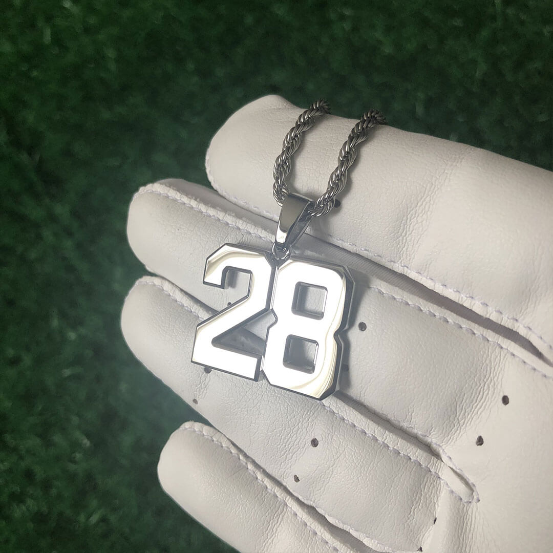 Signature Jersey Number Pendant in Silver