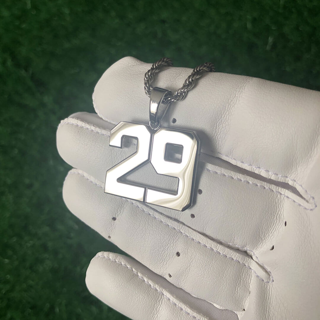 Signature Jersey Number Pendant in Silver