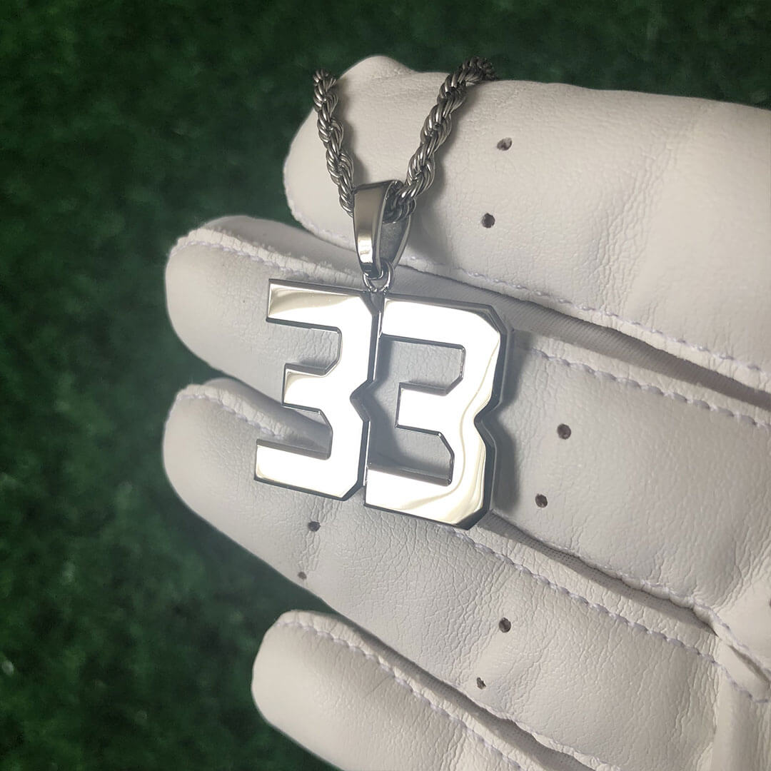 Signature Jersey Number Pendant in Silver