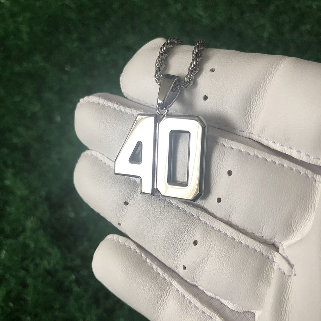 Signature Jersey Number Pendant in Silver