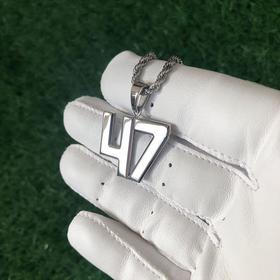 Signature Jersey Number Pendant in Silver