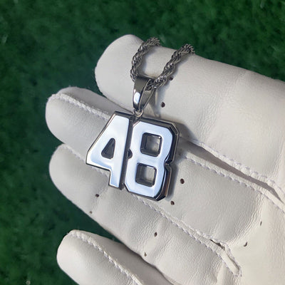 Signature Jersey Number Pendant in Silver