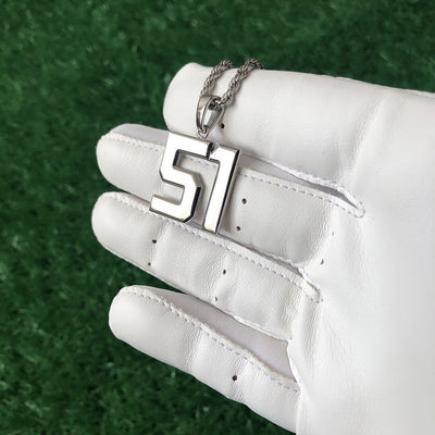 Signature Jersey Number Pendant in Silver