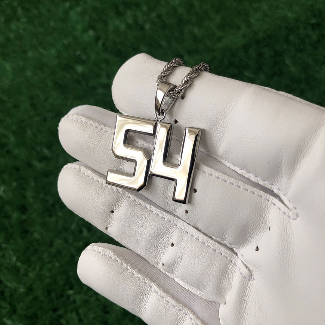 Signature Jersey Number Pendant in Silver