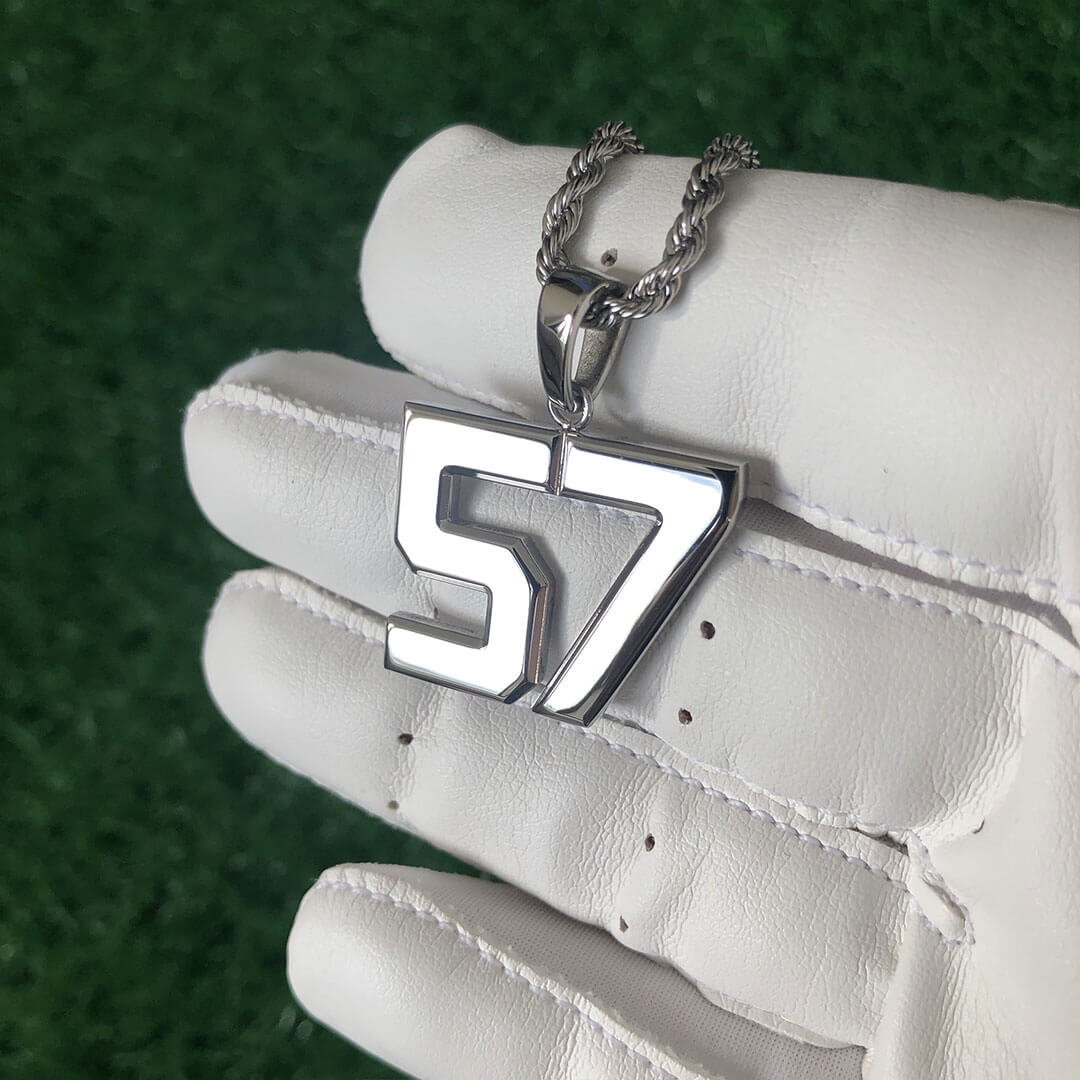 Signature Jersey Number Pendant in Silver