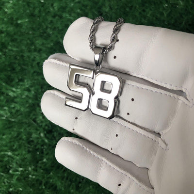 Signature Jersey Number Pendant in Silver