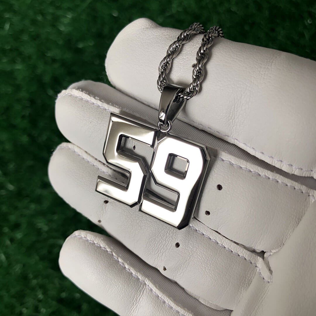 Signature Jersey Number Pendant in Silver